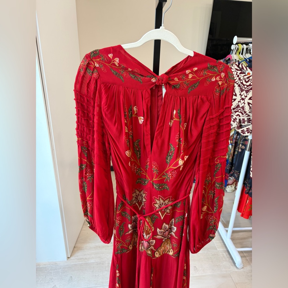 Farm Rio: Red Berry Garden Long Sleeve
Pleated Maxi Dress - Picture 5 of 10